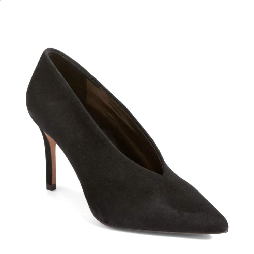 Vince Camuto black suede pump